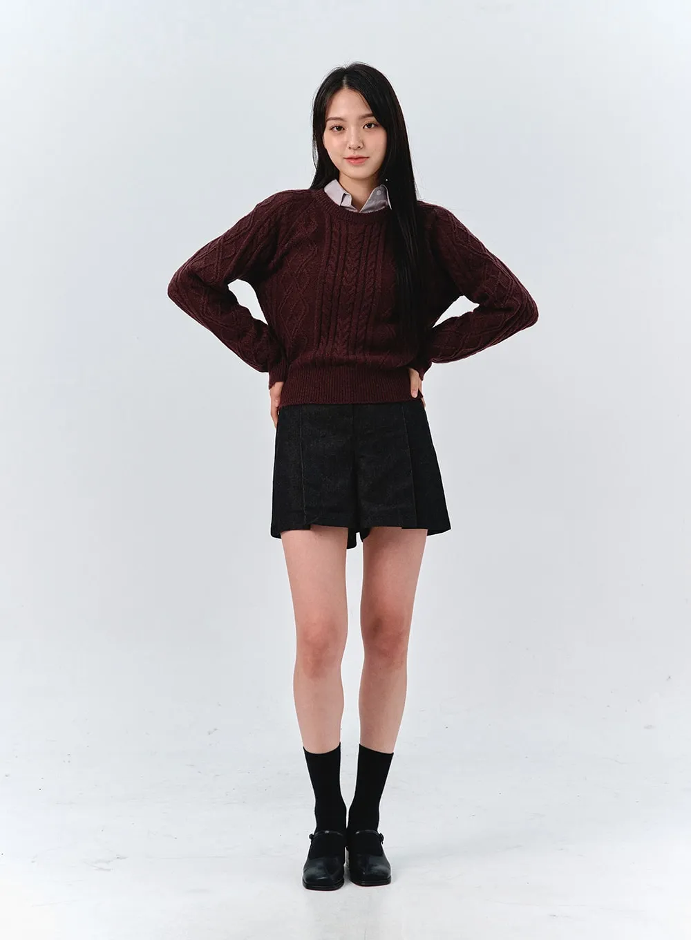 Classic Cable Knit Sweater OO319