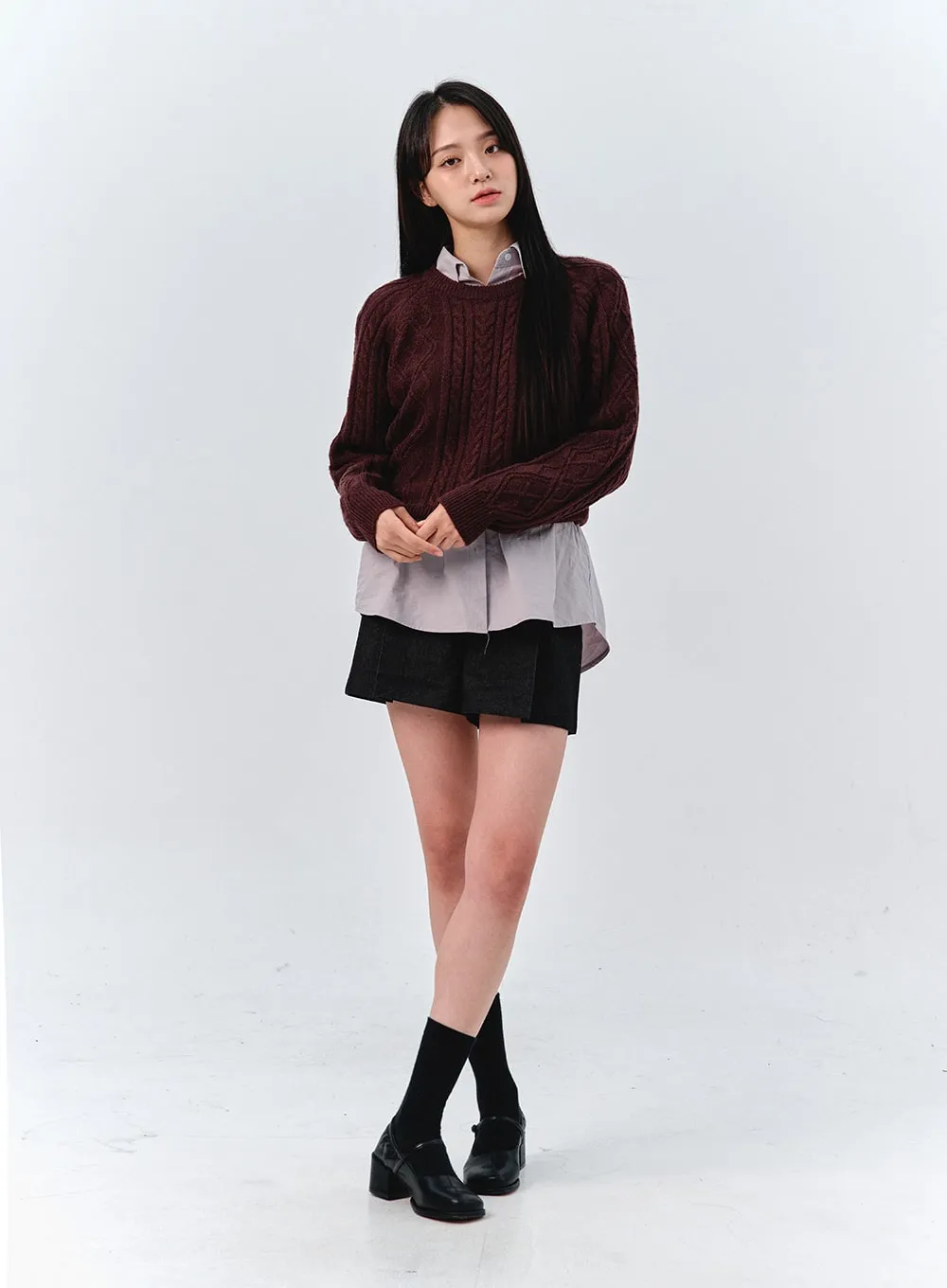 Classic Cable Knit Sweater OO319