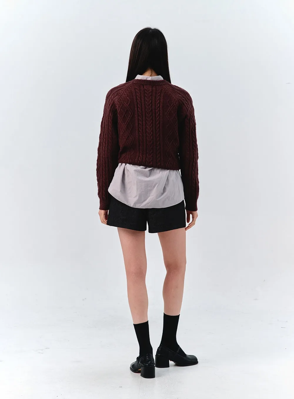 Classic Cable Knit Sweater OO319