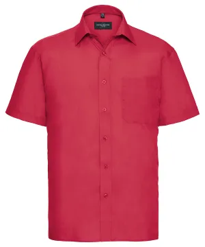 Classic Red - Short sleeve polycotton easycare poplin shirt