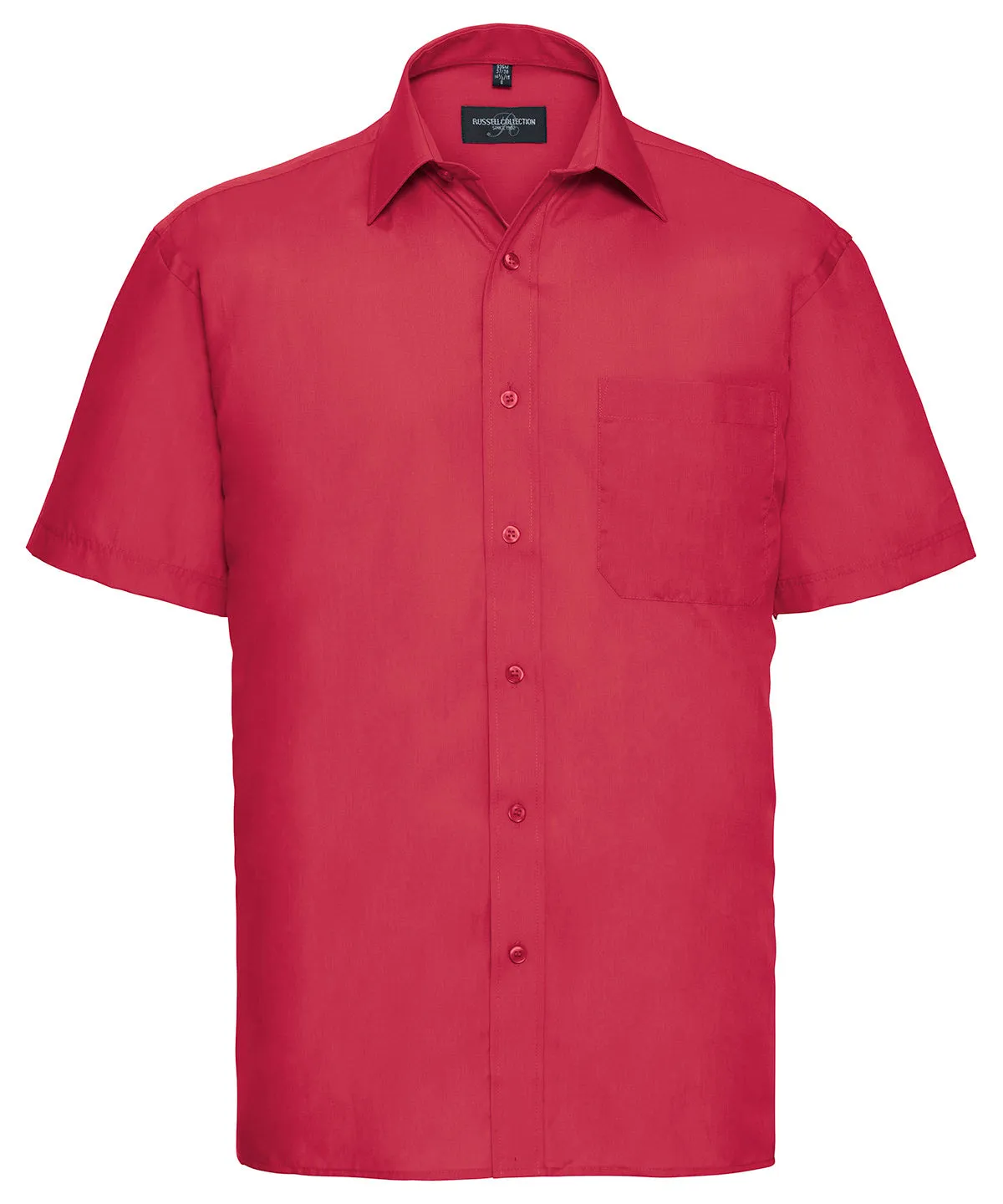 Classic Red - Short sleeve polycotton easycare poplin shirt