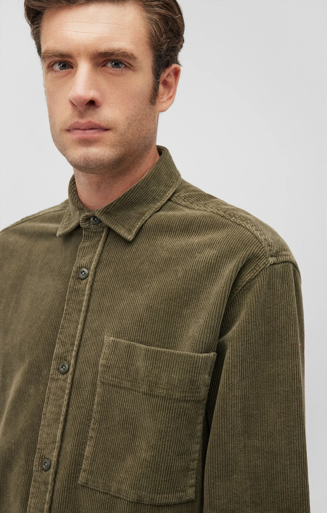 CORDUROY BUTTON-UP SHIRT IN KAMBABA