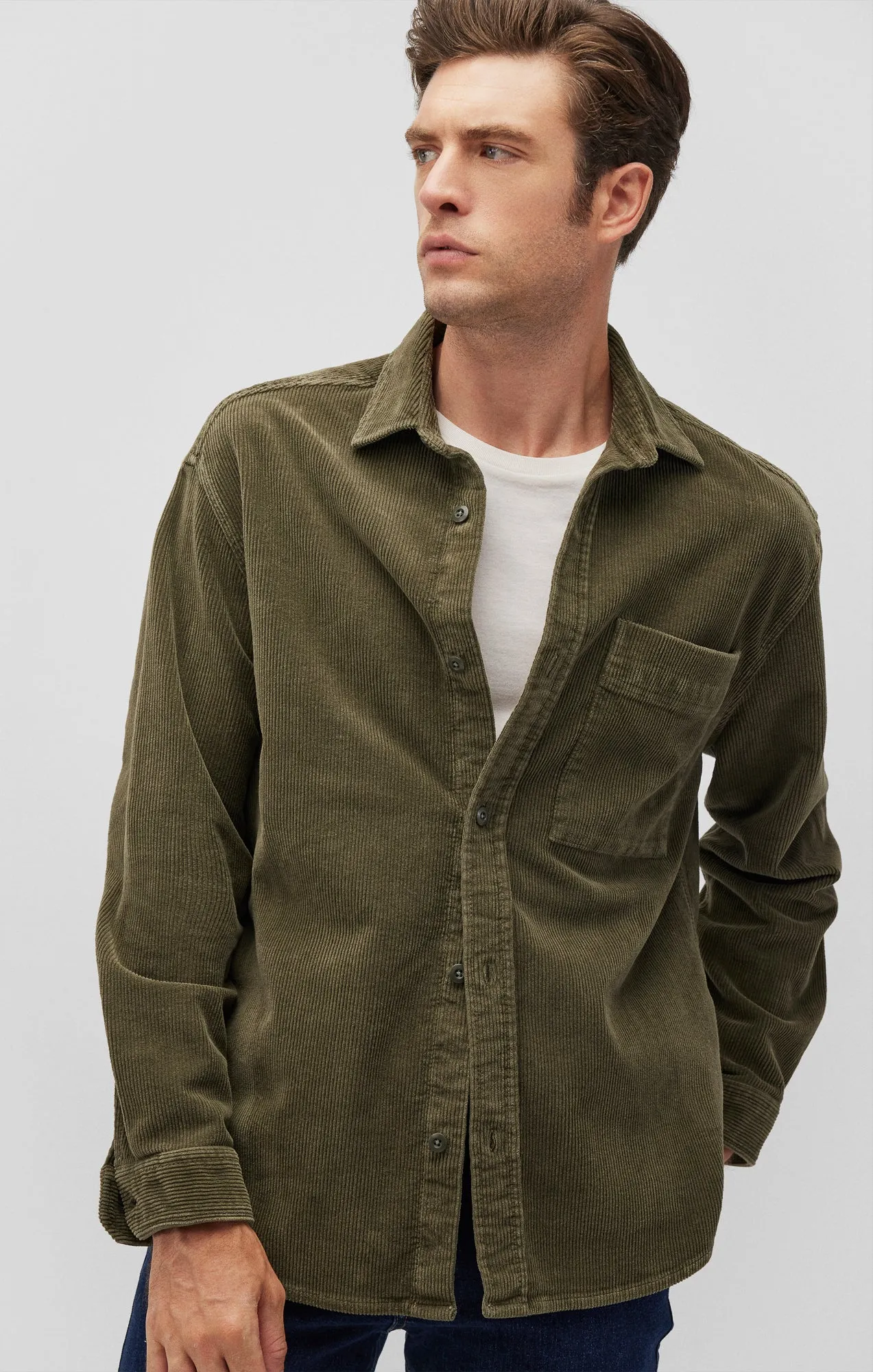 CORDUROY BUTTON-UP SHIRT IN KAMBABA