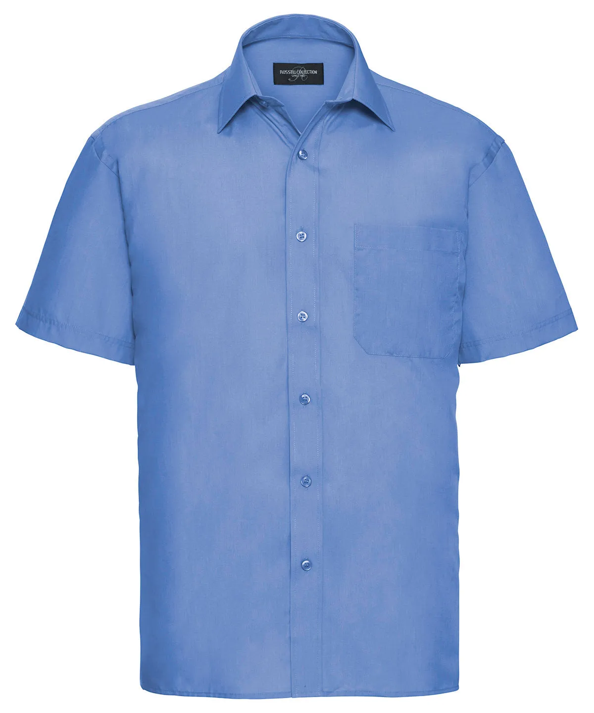 Corporate Blue - Short sleeve polycotton easycare poplin shirt