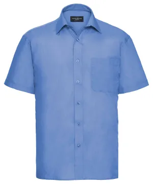 Corporate Blue - Short sleeve polycotton easycare poplin shirt