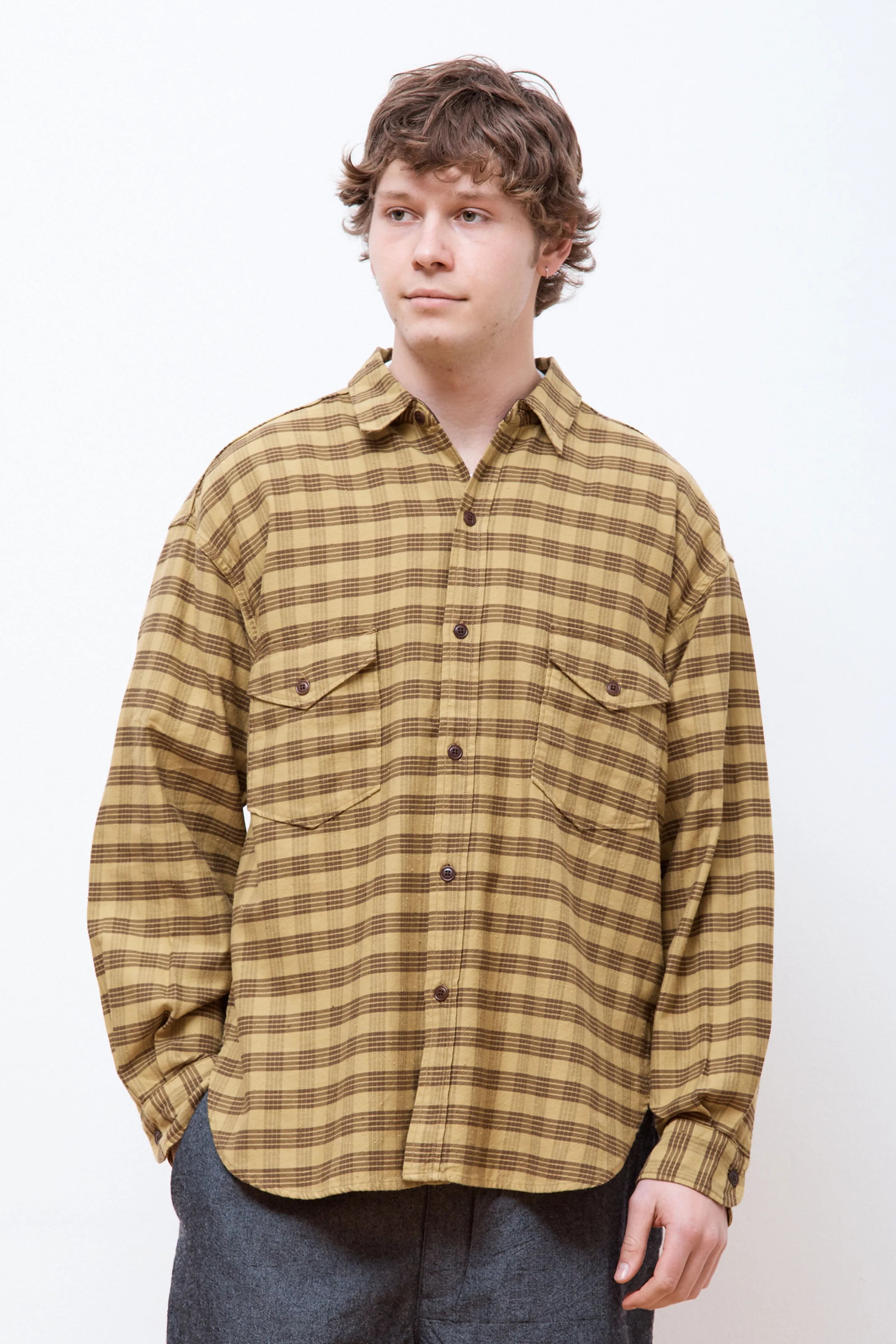 Cotton Nep Deck Shirt Mustard