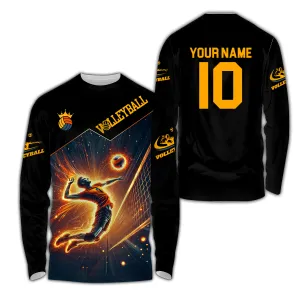 Custom Name Number Volleyball 3D Shirt, Volleyball Long Sleeve Shirt