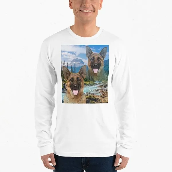 Custom Pet Art Uni-Sex Long Sleeve Shirt