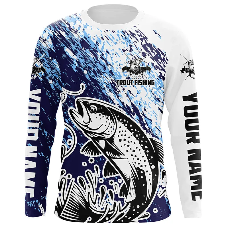 Custom Trout Fishing Jerseys, Trout Tournament 3D Long Sleeve Fishing Shirts