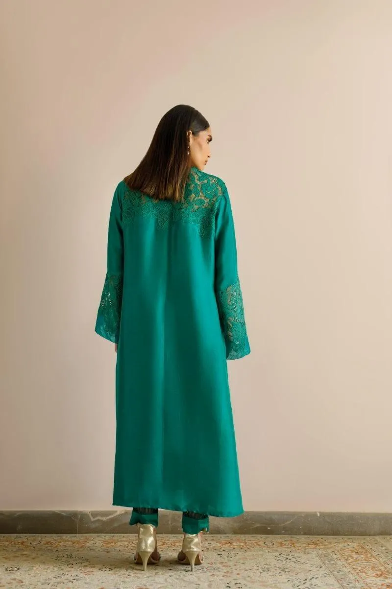 Deepak Perwani - Kut266 - Luxe Green - Raw Silk - 2 Piece