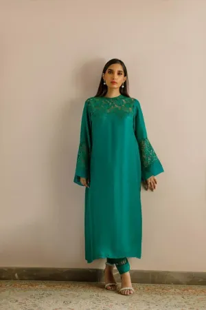 Deepak Perwani - Kut266 - Luxe Green - Raw Silk - 2 Piece