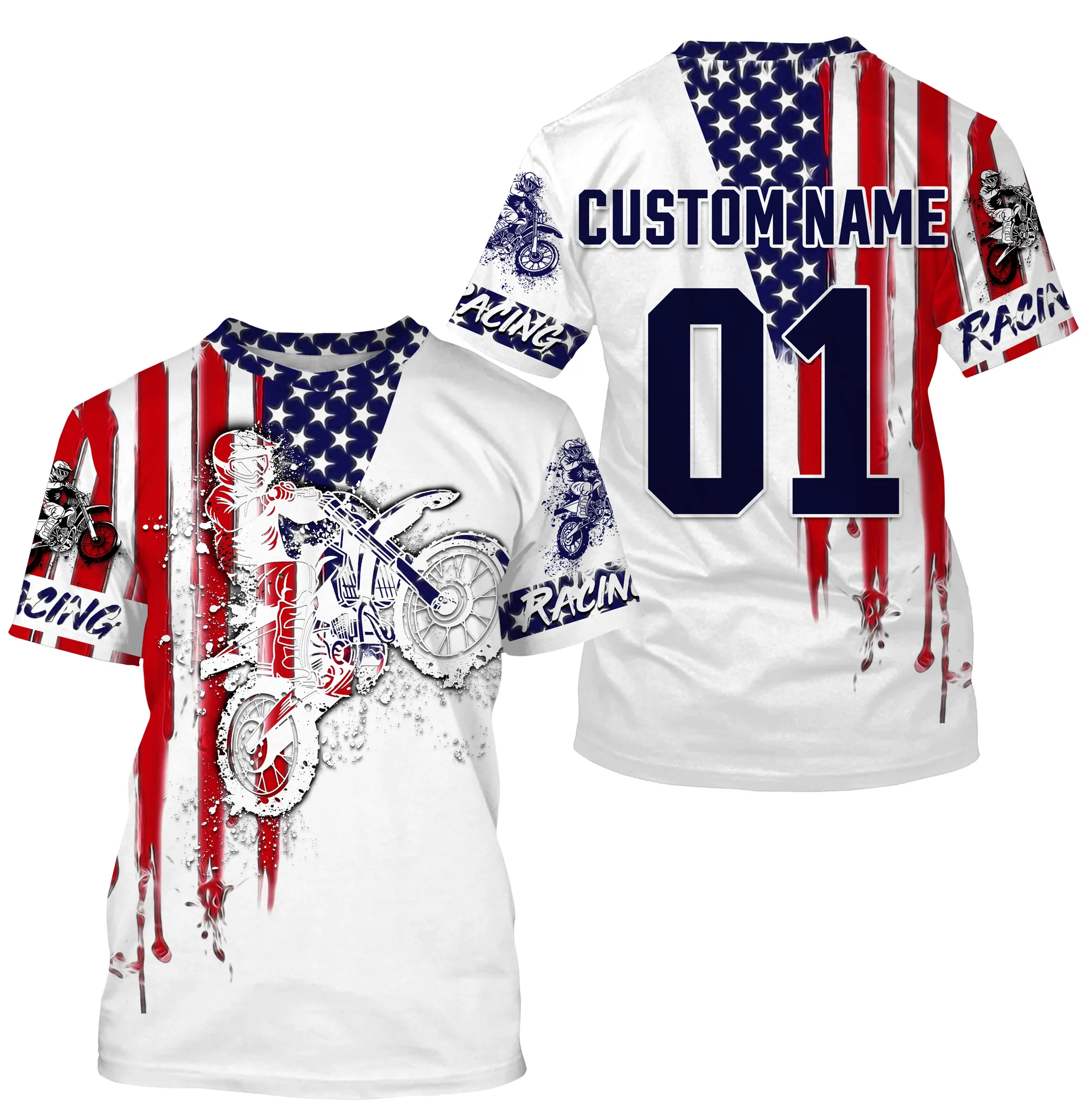 Dirtbike Racing Jersey Personalized Patriotic Motocross Off-road Riders American Riding Jersey