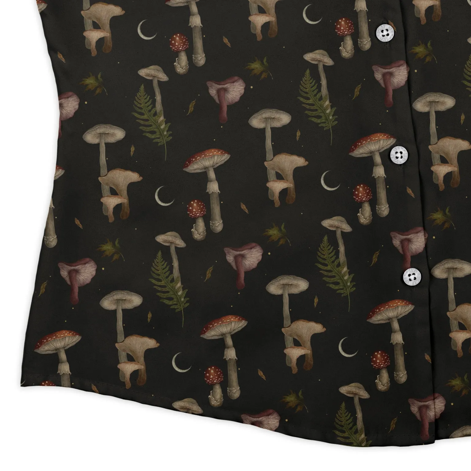 Episodic Autumn Mushrooms Space Curvy Button Up Shirt