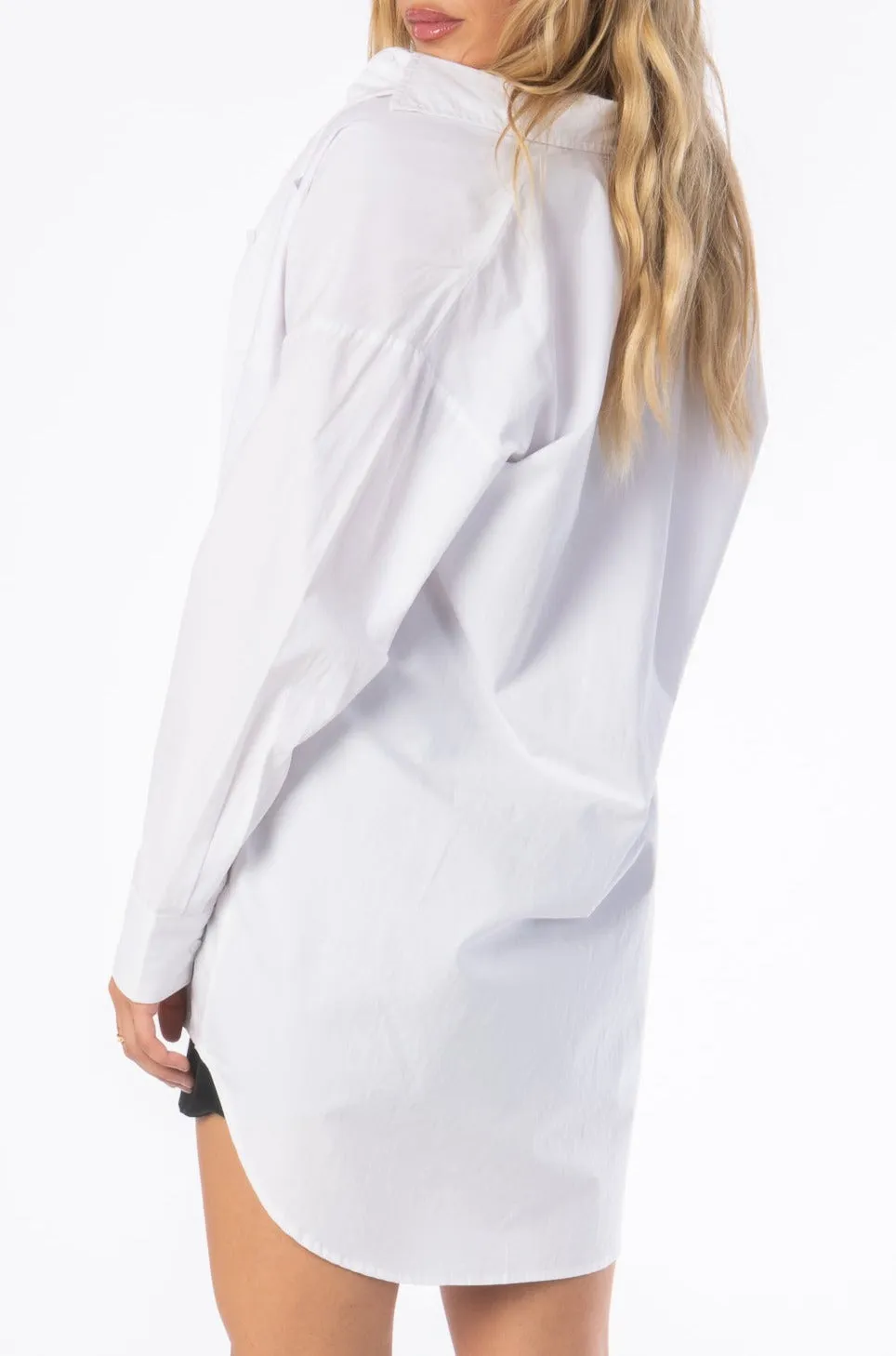 Essential Oversized Shirt Dress White