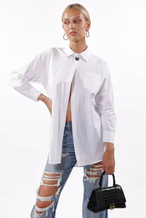 Essential Oversized Shirt Dress White