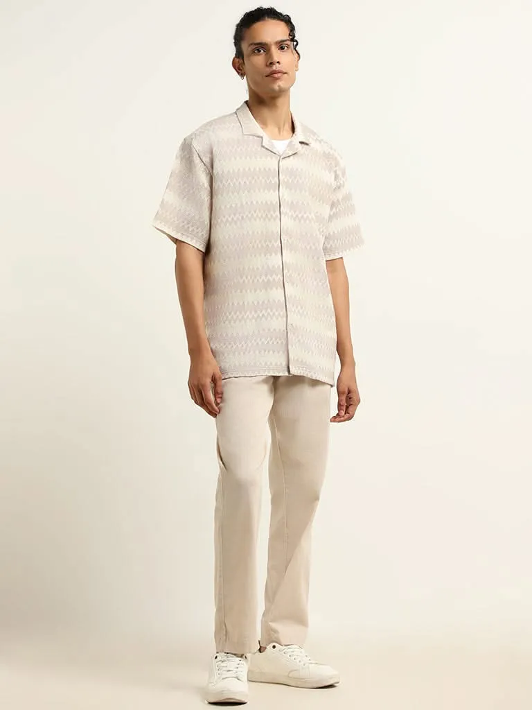 ETA Cream Knitted Relaxed Fit Shirt