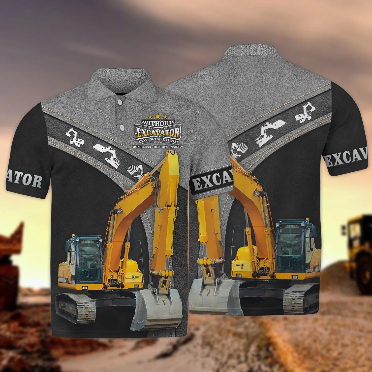 Excavator Driver 3D Full Print Shirt for Men & Women, Christmas Shirt for Excavator