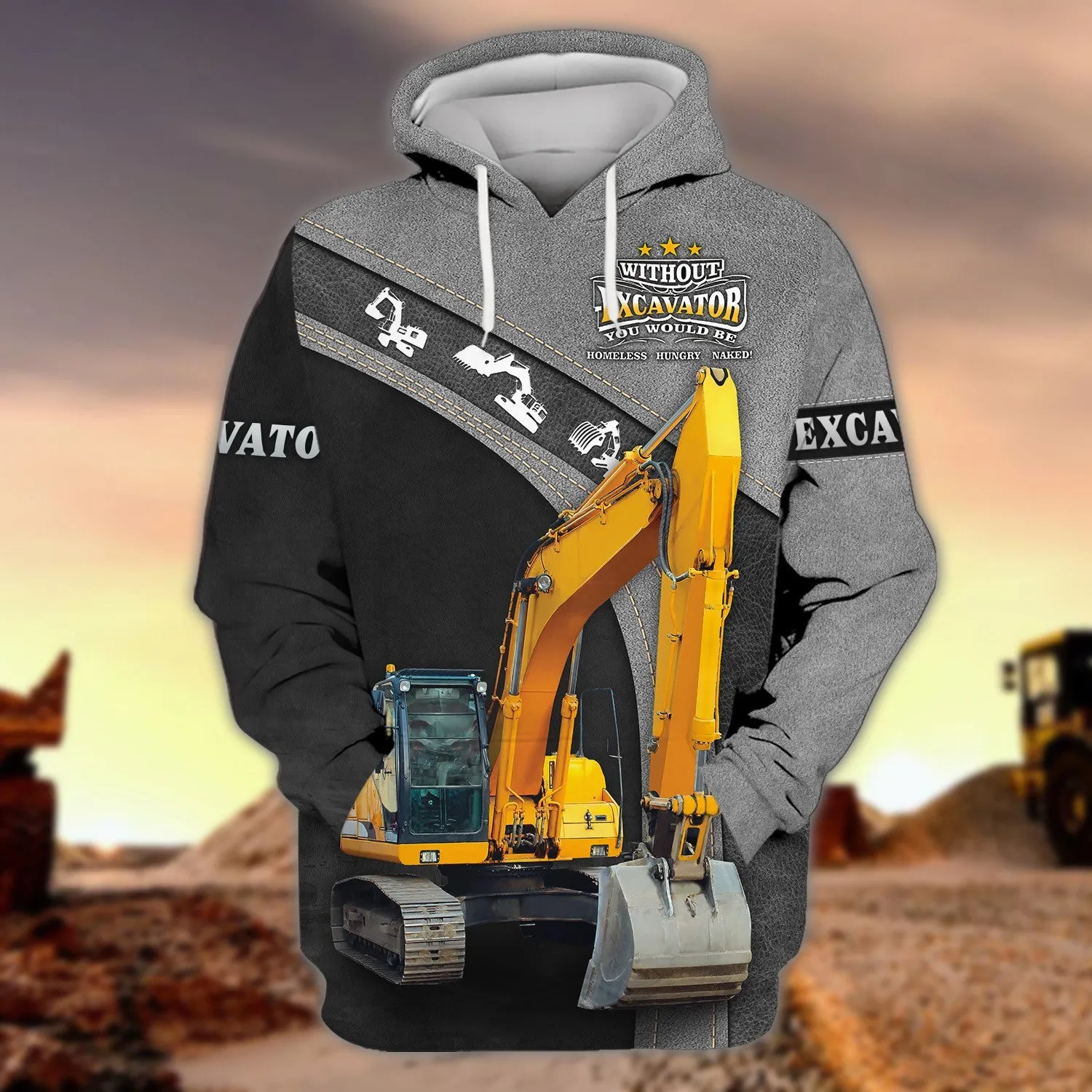 Excavator Driver 3D Full Print Shirt for Men & Women, Christmas Shirt for Excavator