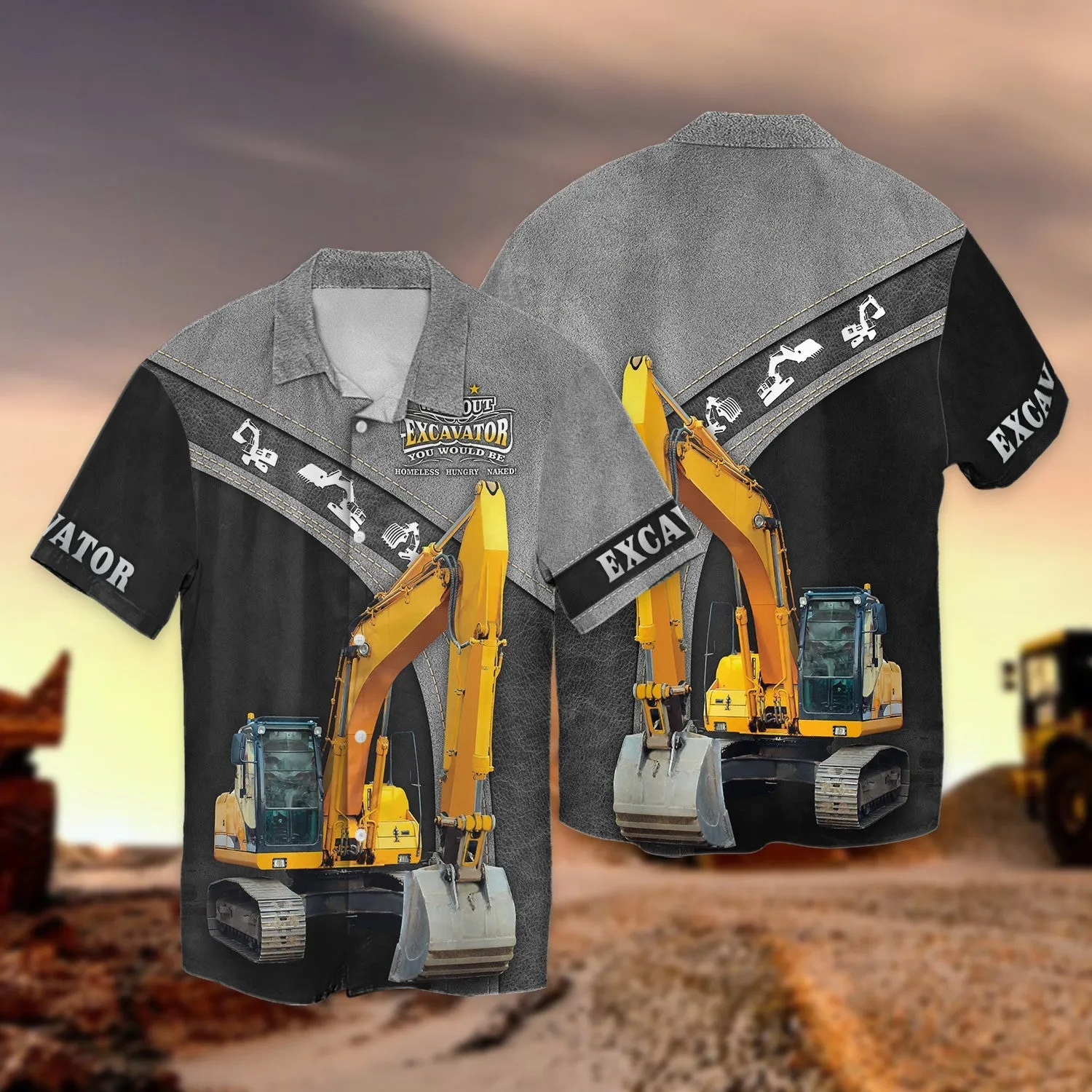 Excavator Driver 3D Full Print Shirt for Men & Women, Christmas Shirt for Excavator