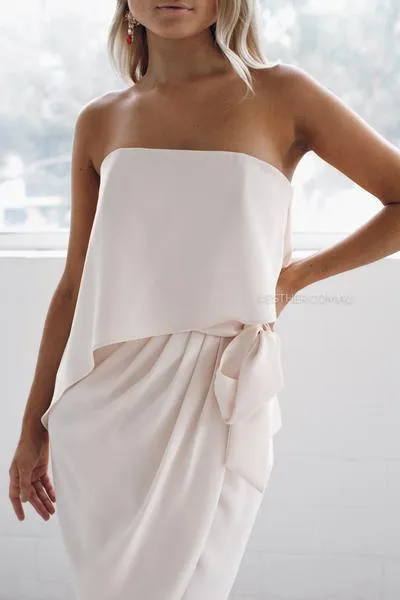 Fleur Strapless Dress - Nude