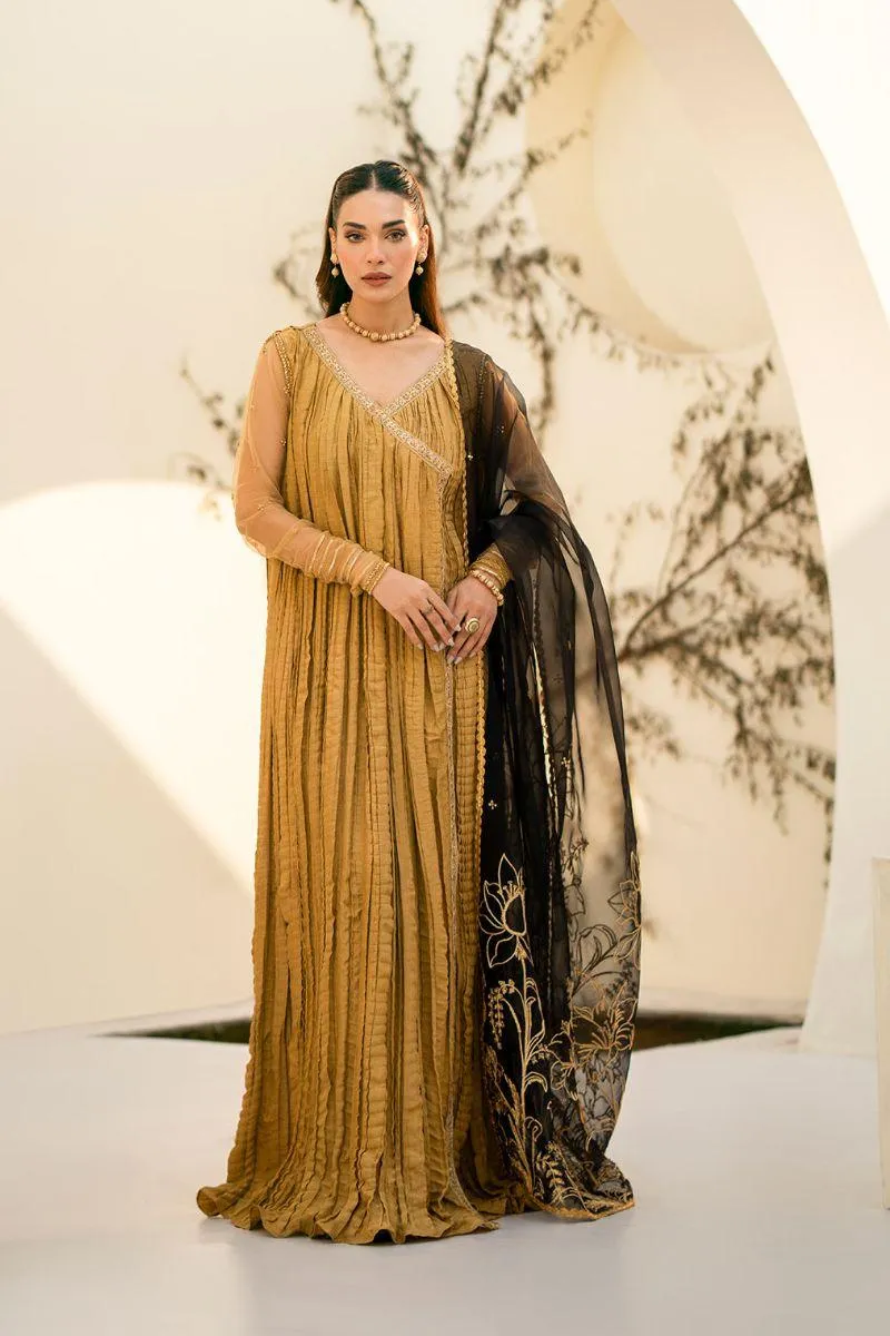 Fozia Khalid - Sehar - Golden - Silk - 3 Piece