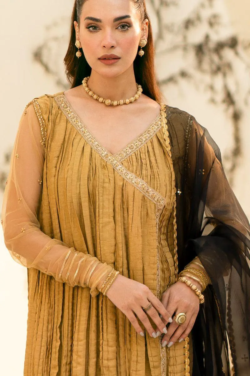 Fozia Khalid - Sehar - Golden - Silk - 3 Piece