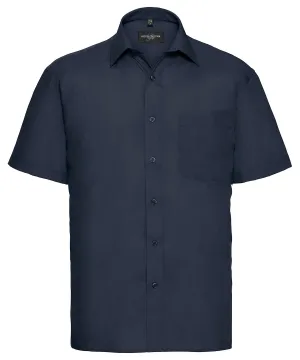 French Navy - Short sleeve polycotton easycare poplin shirt