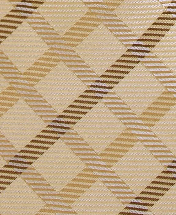 Golden Beige Plaid Tie