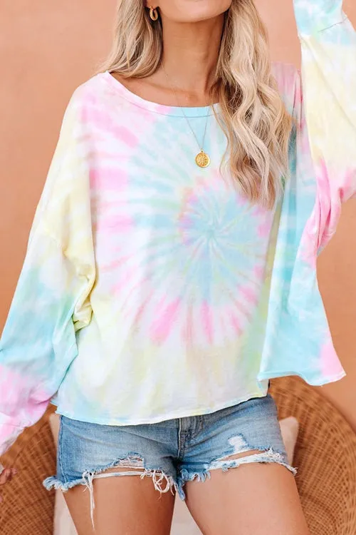 Good Luck Tie-Dye Long Sleeve Top