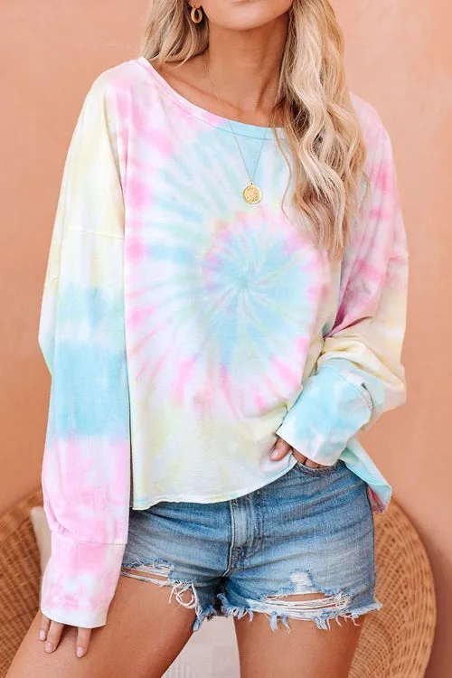 Good Luck Tie-Dye Long Sleeve Top