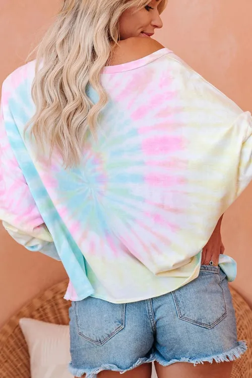 Good Luck Tie-Dye Long Sleeve Top