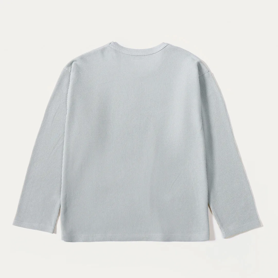 Grey Long Sleeve Waffle T-Shirt