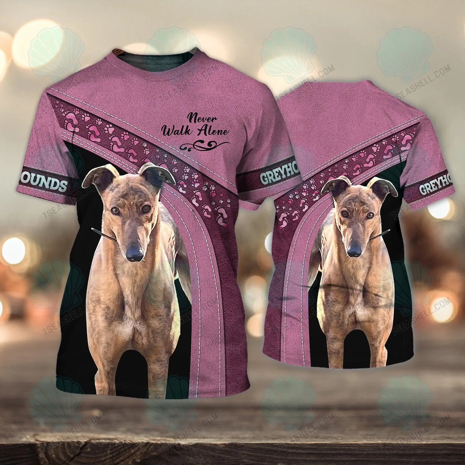 Greyhounds Love Never Walk Alone 3D Full Print Shirts 1488, Perfect Shirt for Greyhounds Dog Lovers