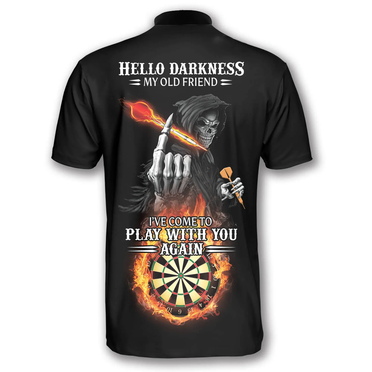 Hello Darkness My Old Friend Custom Darts Jerseys for Men, Dart Shirt, Skull Shirt