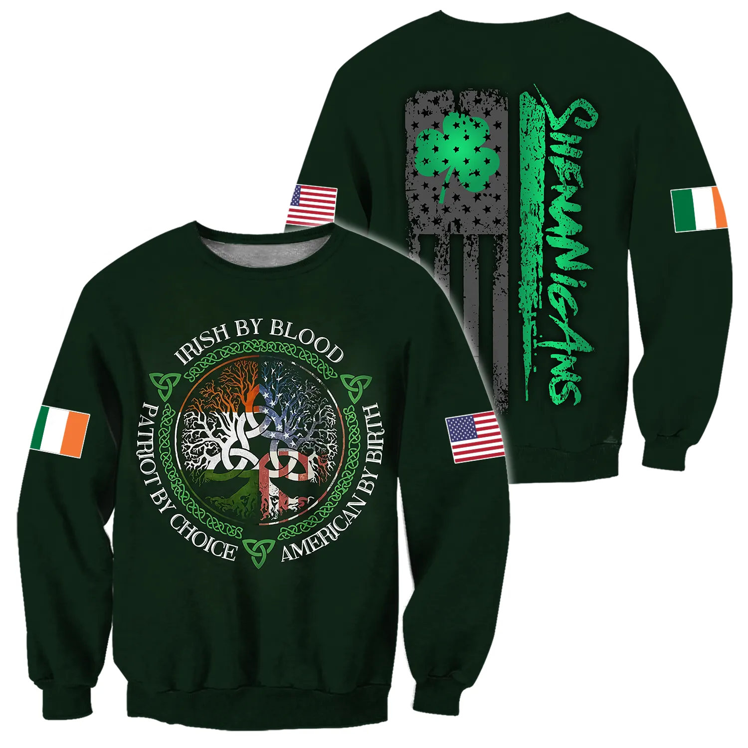 Irish By Blood American By Birth Patriot By Choice St.Patrick Day Hoodie Shirt for Men and Women