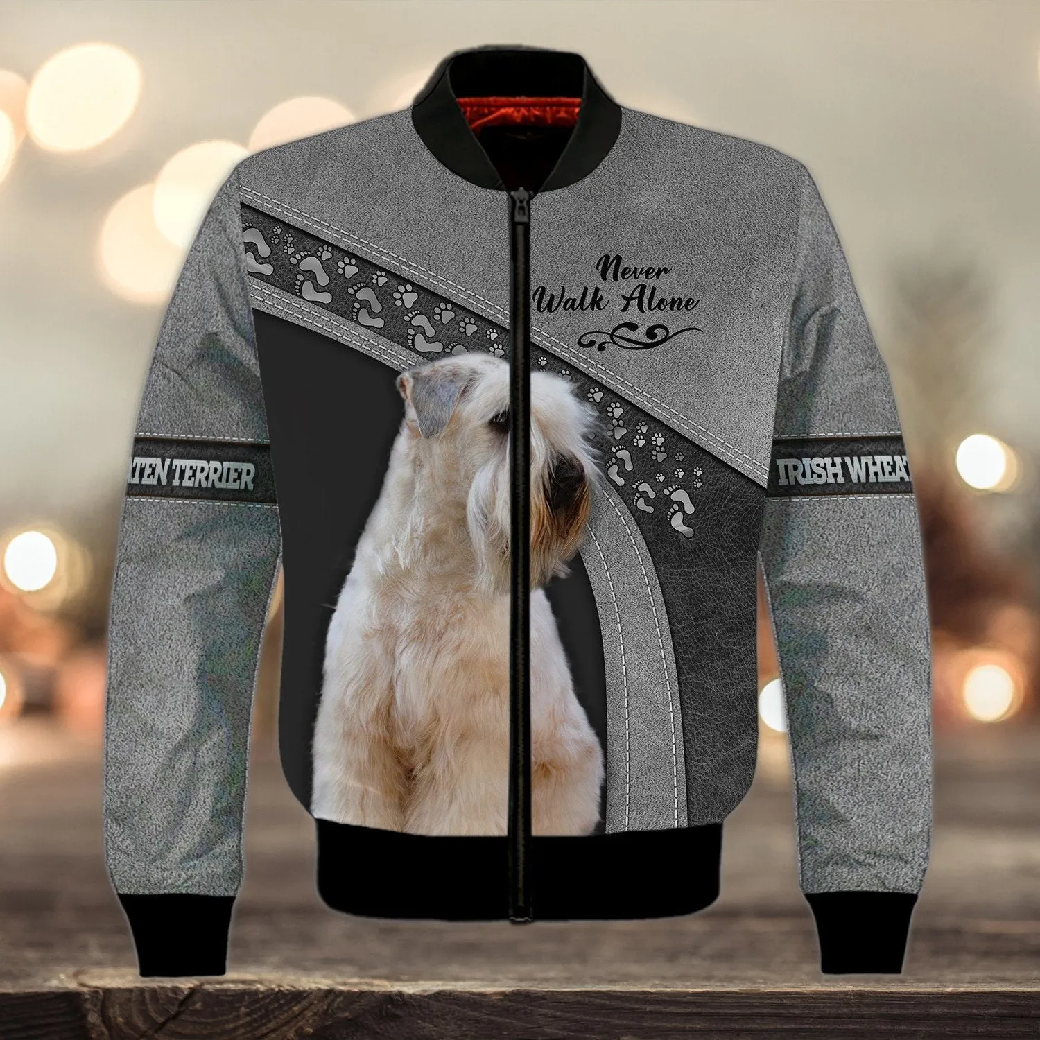 Irish Wheaten terrier Love Never Walk Alone Grey 3D Full Print Shirts, Shirt For Dog Lovers, Dog Memorial Gifts for loss of Dog