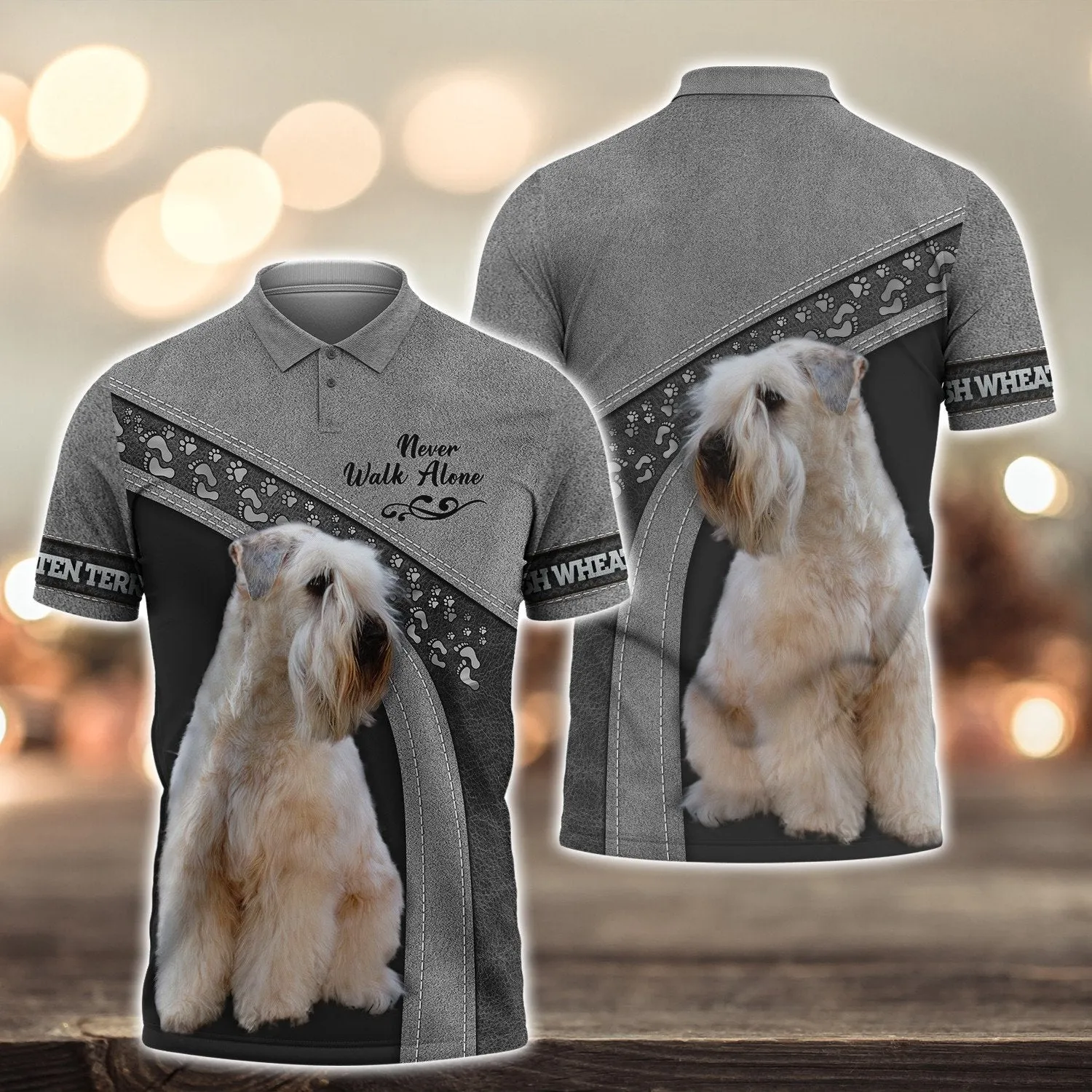 Irish Wheaten terrier Love Never Walk Alone Grey 3D Full Print Shirts, Shirt For Dog Lovers, Dog Memorial Gifts for loss of Dog