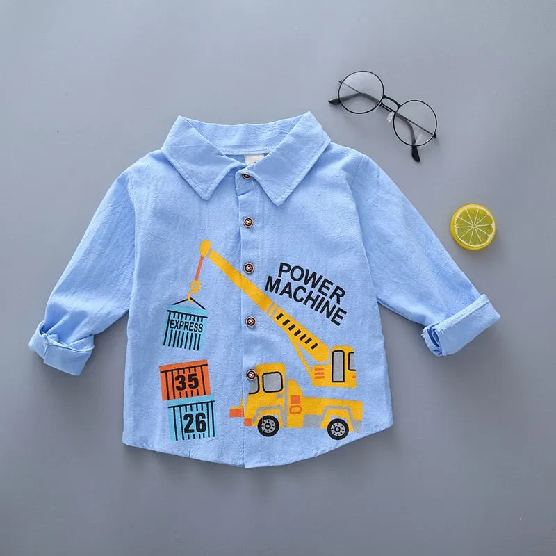 Kids Shirt Clothes Blouses Infant Boy Plaid Cotton Tops 1-4 Years Kids Long Sleeves Shirt