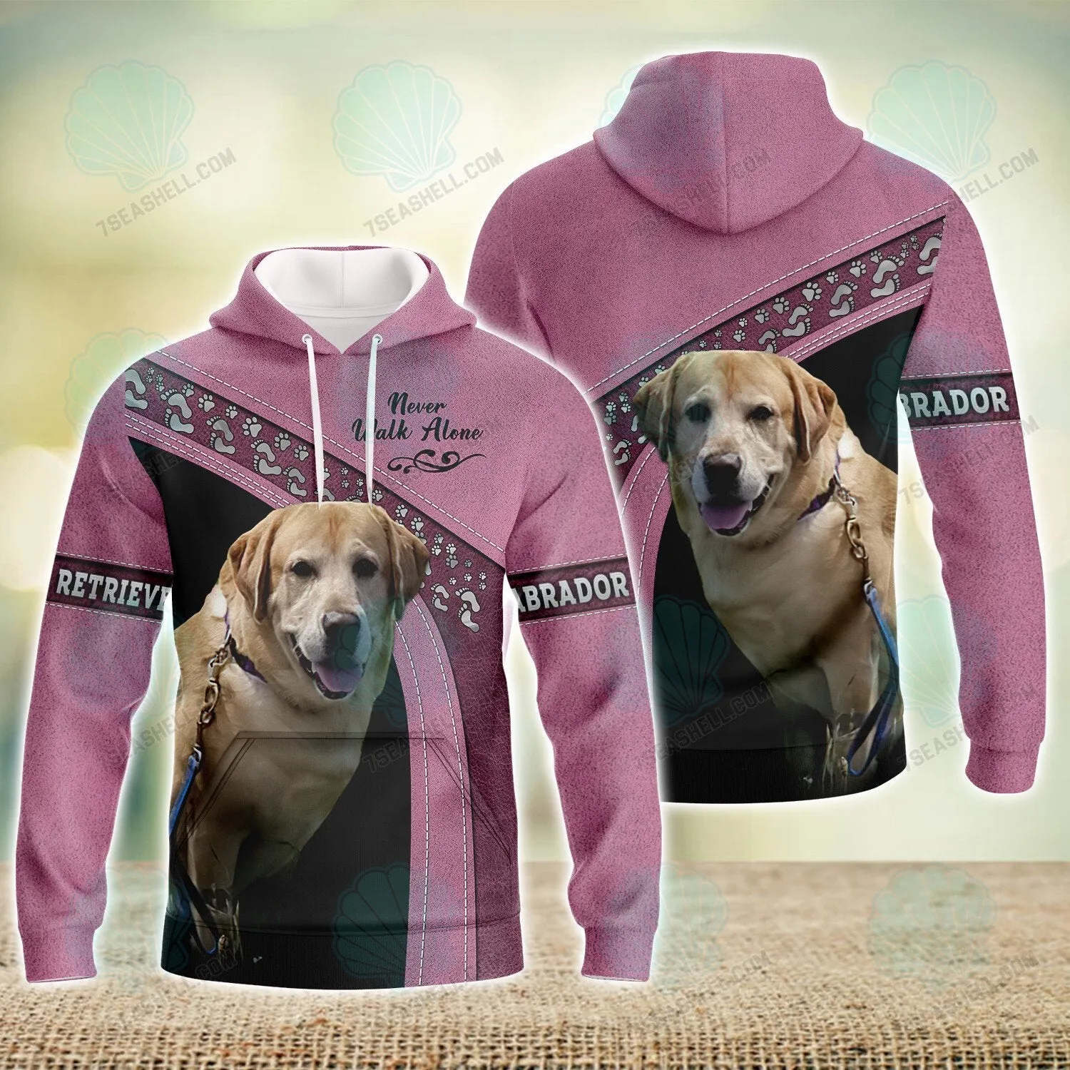 Labrador Retriever Love Pink Never Walk Alone 3D Full Print Shirts, Christmas Dog Memorial Gifts for loss of Dog