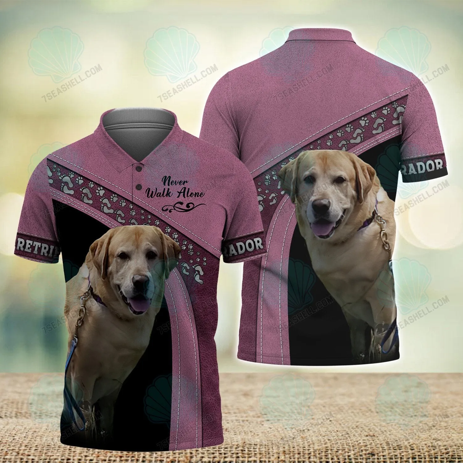 Labrador Retriever Love Pink Never Walk Alone 3D Full Print Shirts, Christmas Dog Memorial Gifts for loss of Dog