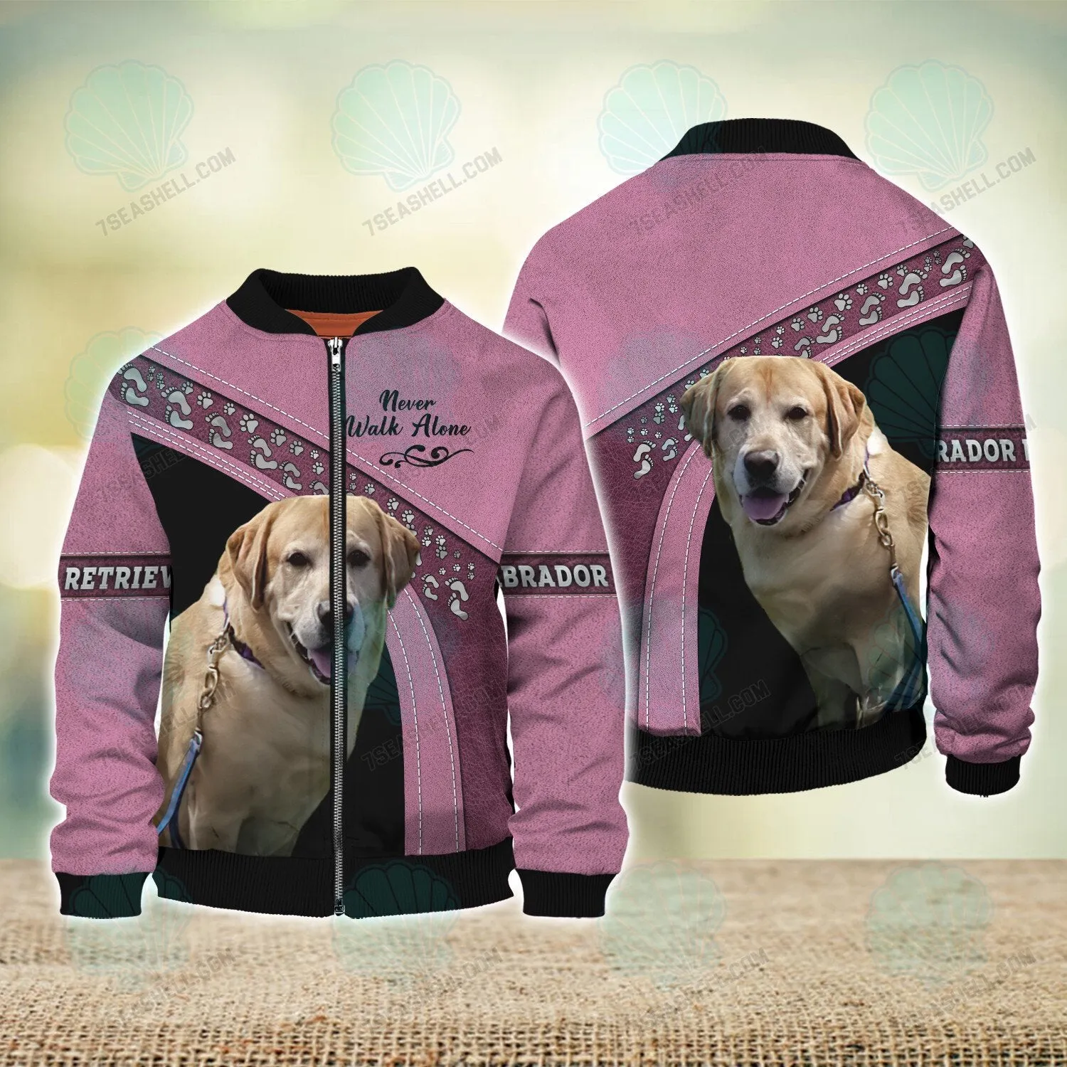 Labrador Retriever Love Pink Never Walk Alone 3D Full Print Shirts, Christmas Dog Memorial Gifts for loss of Dog