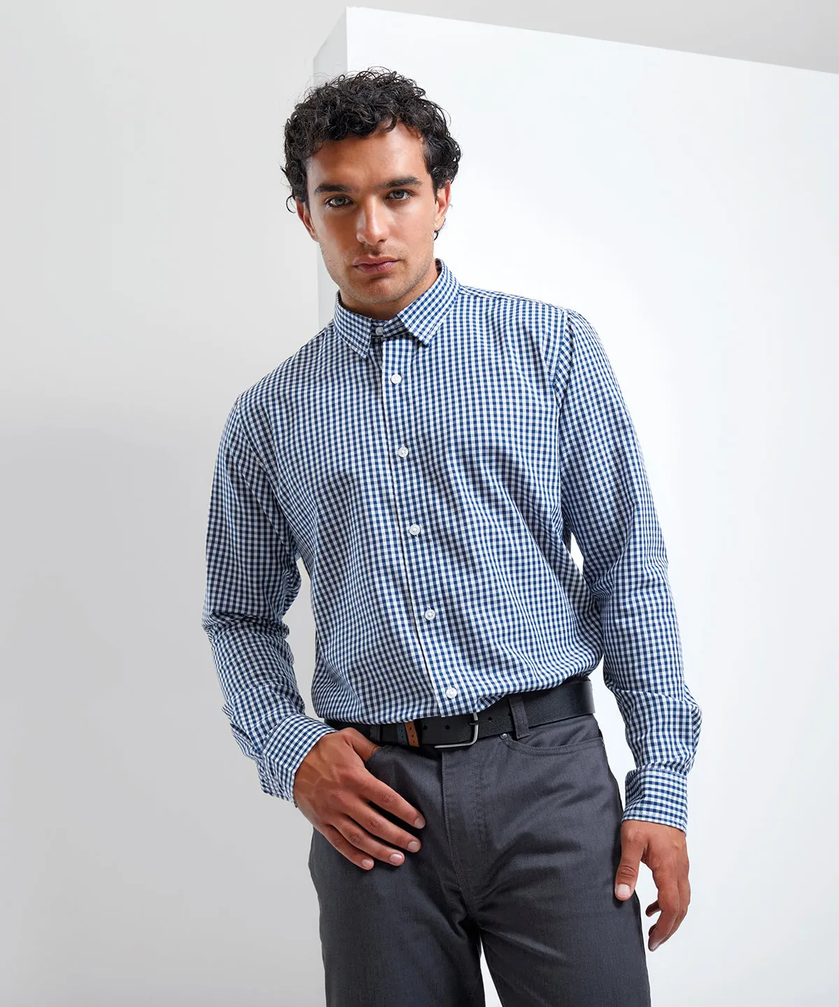 Light Blue/White - Maxton check long sleeve shirt