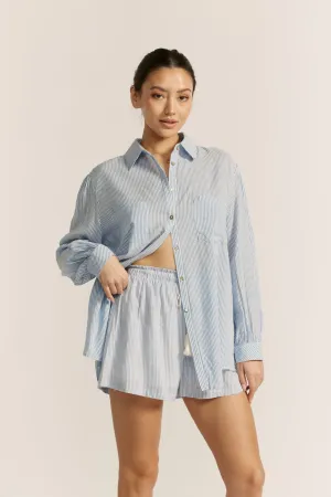 Lila Blue Stripe Oversized Shirt