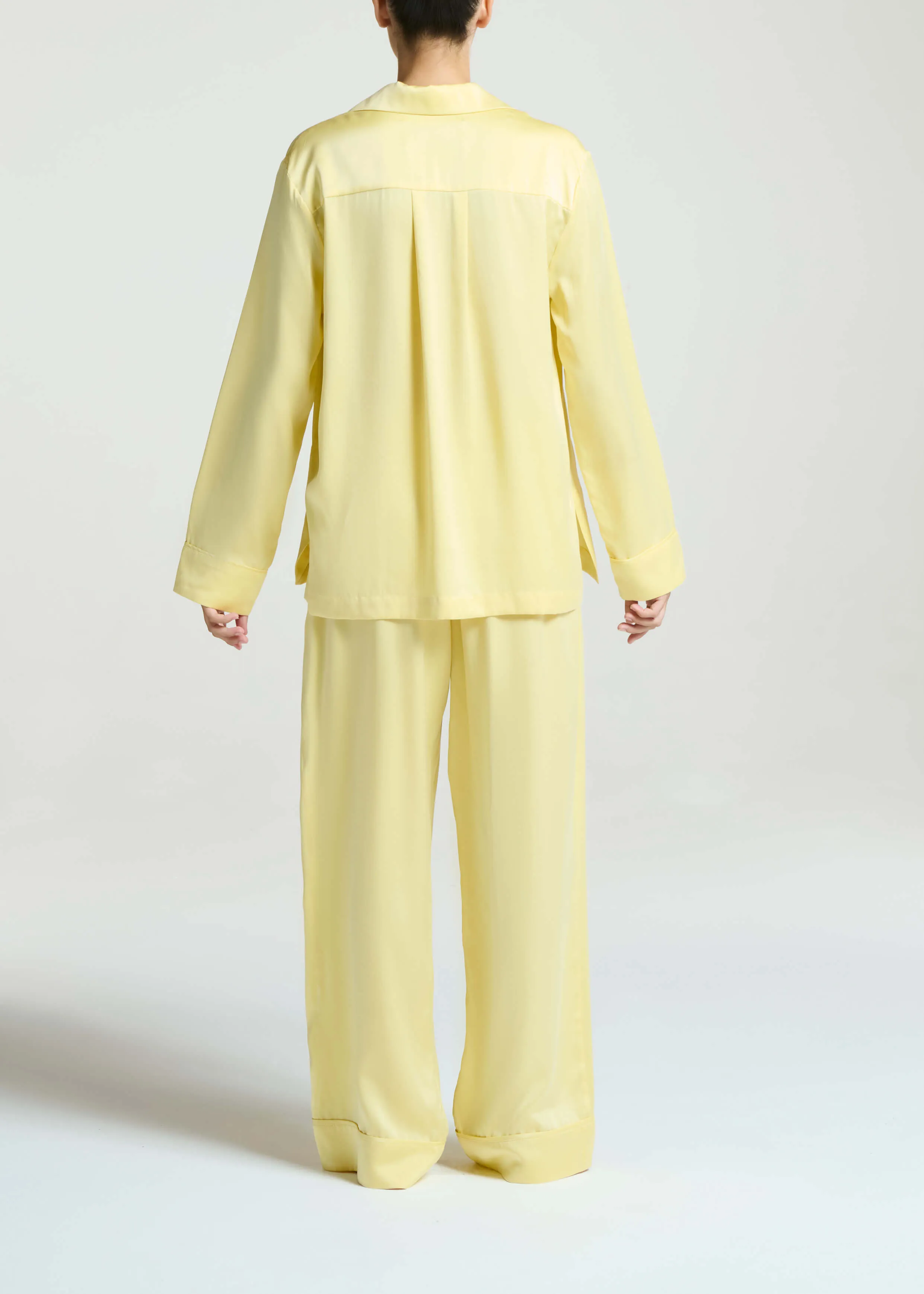 London Pyjama Bottom Lemon Silk Charmeuse