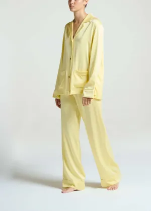 London Pyjama Bottom Lemon Silk Charmeuse