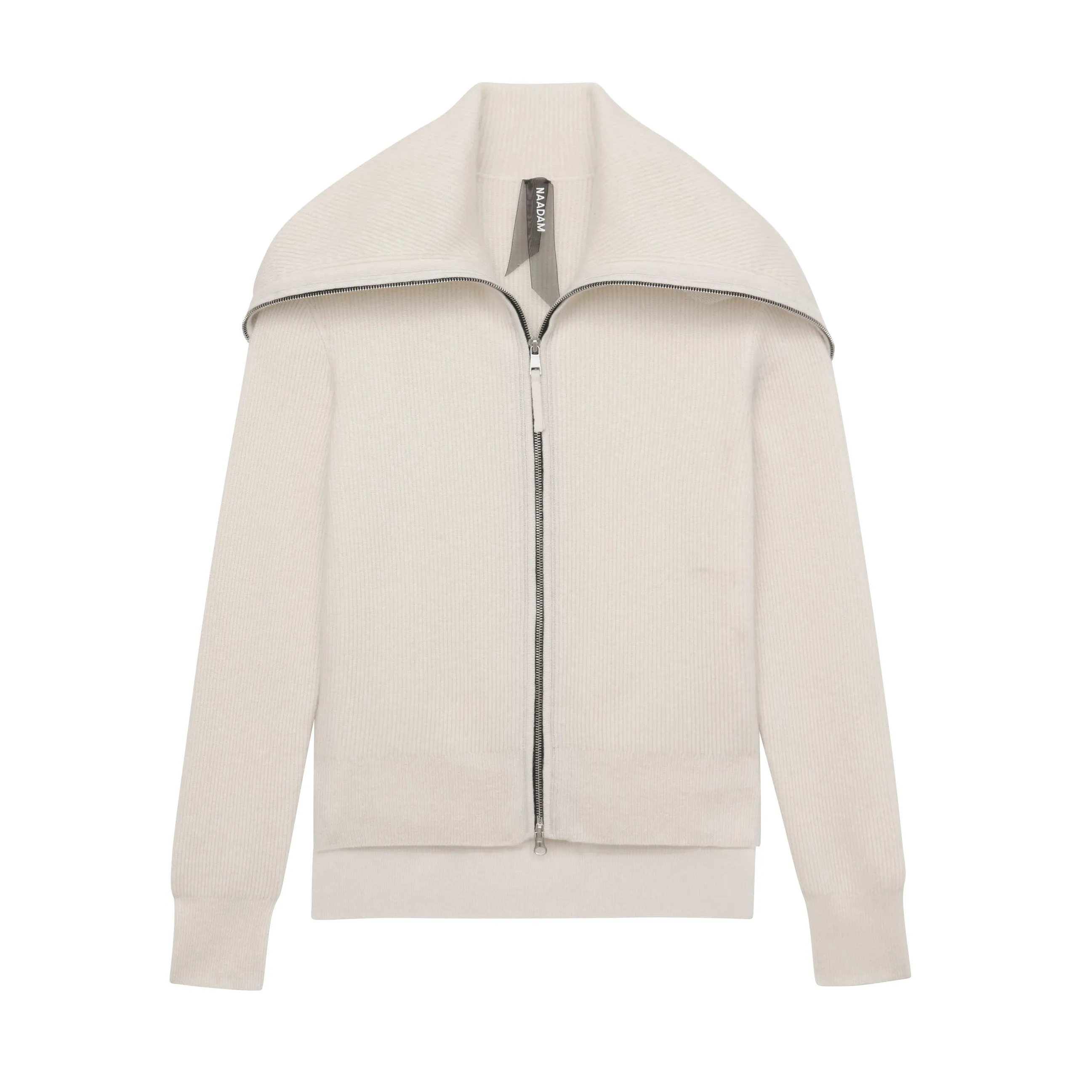 Luxe Cashmere Ribbed Zip Up Jacket