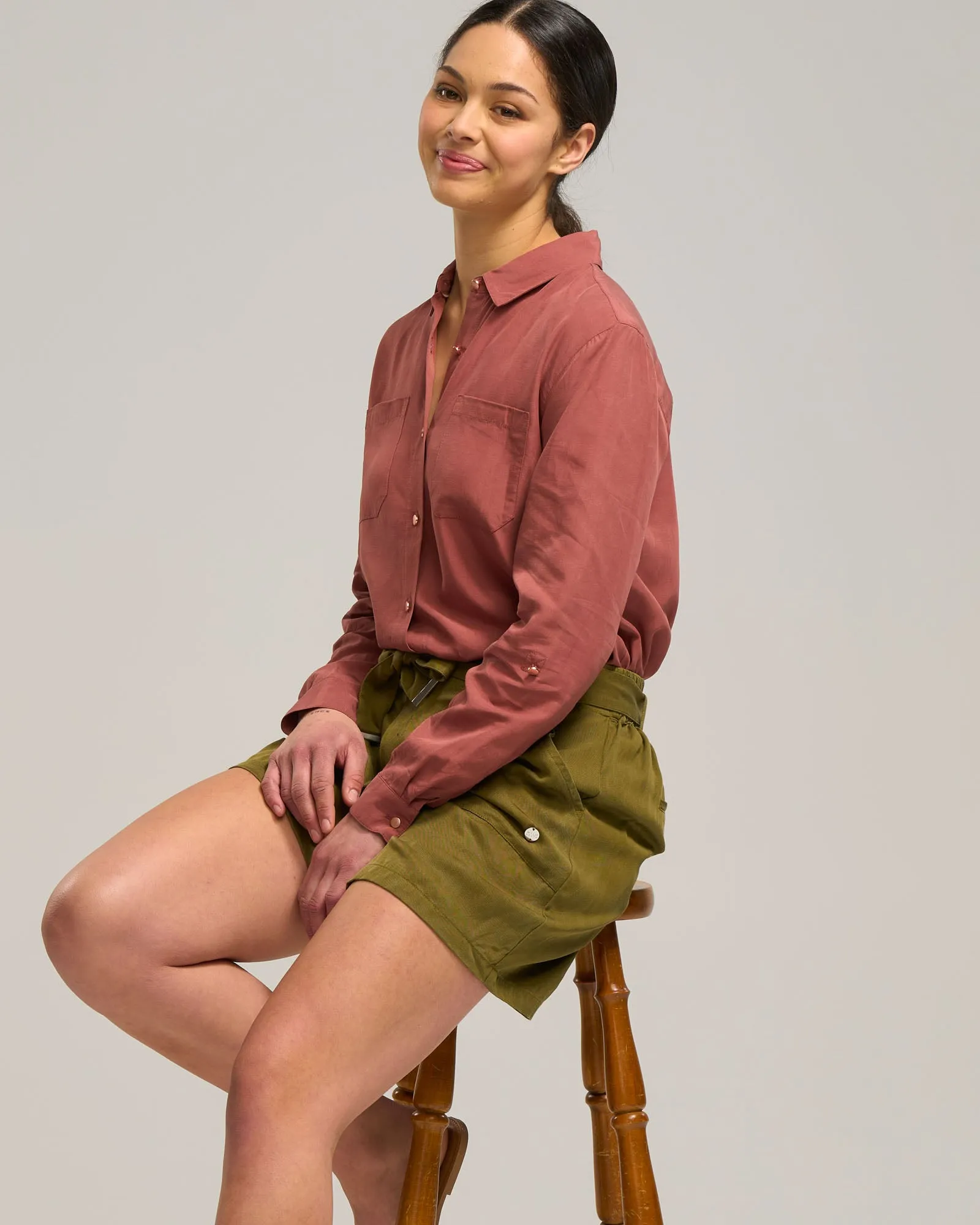 LYOCELL LINEN POCKET SHIRT