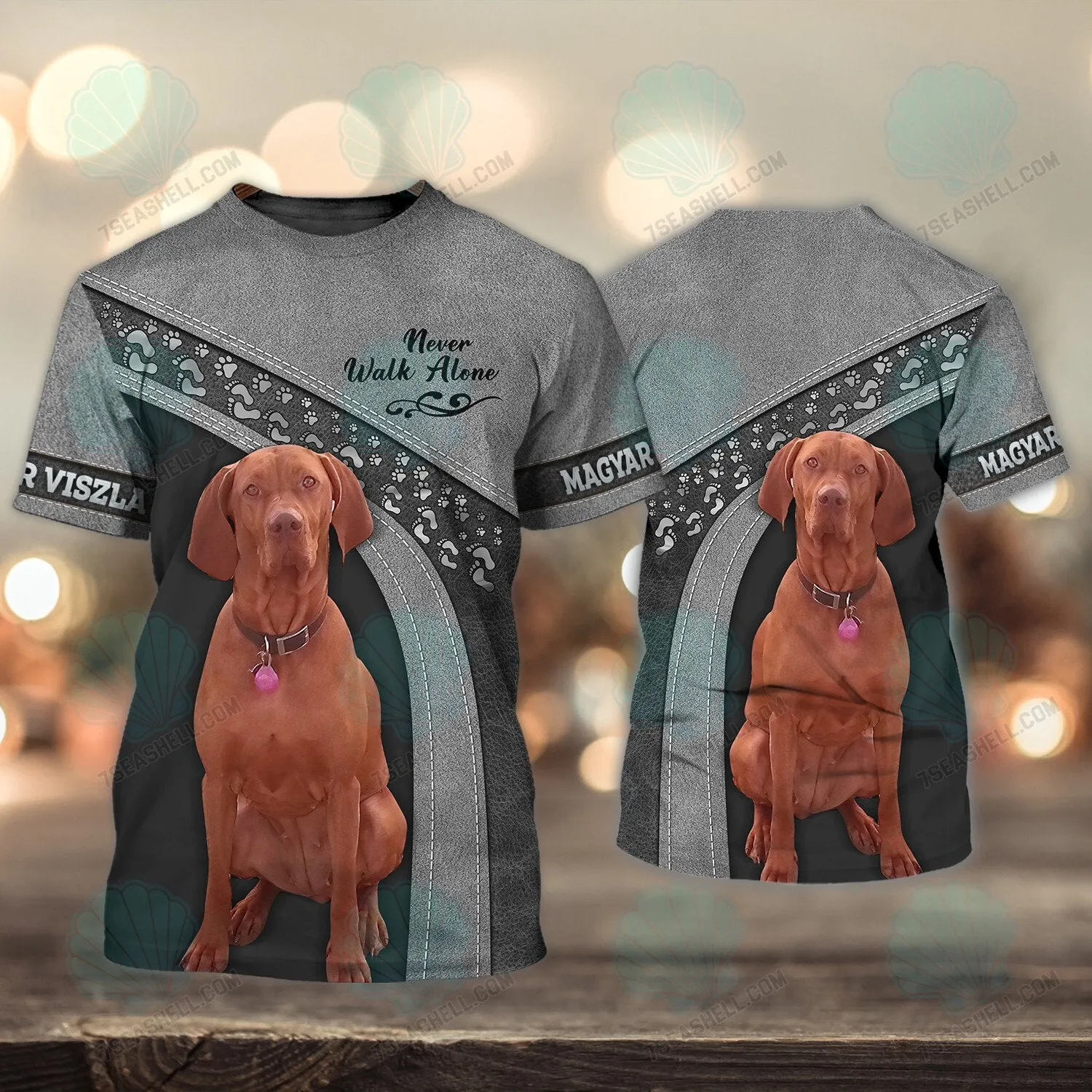 Magyar Viszla Love Never Walk Alone 3D Full Print Shirts, Christmas Dog Memorial Gifts for loss of Dog