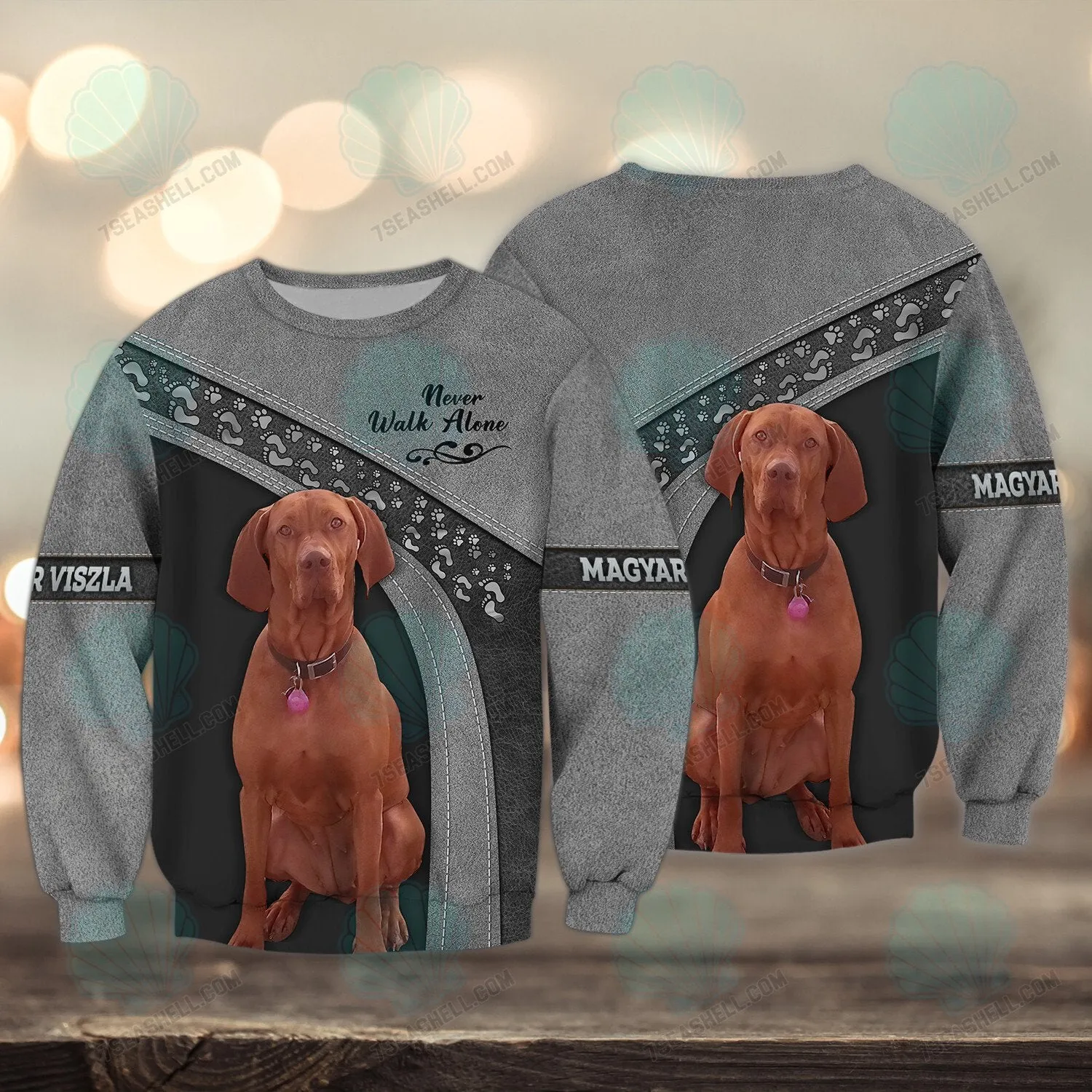 Magyar Viszla Love Never Walk Alone 3D Full Print Shirts, Christmas Dog Memorial Gifts for loss of Dog