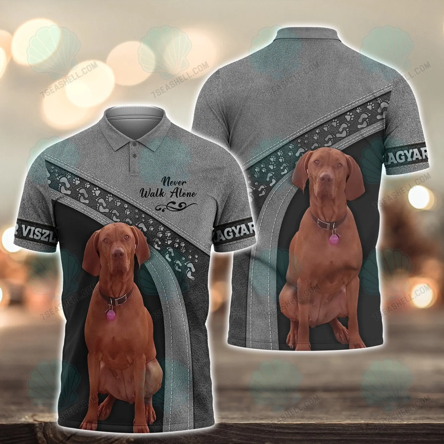 Magyar Viszla Love Never Walk Alone 3D Full Print Shirts, Christmas Dog Memorial Gifts for loss of Dog